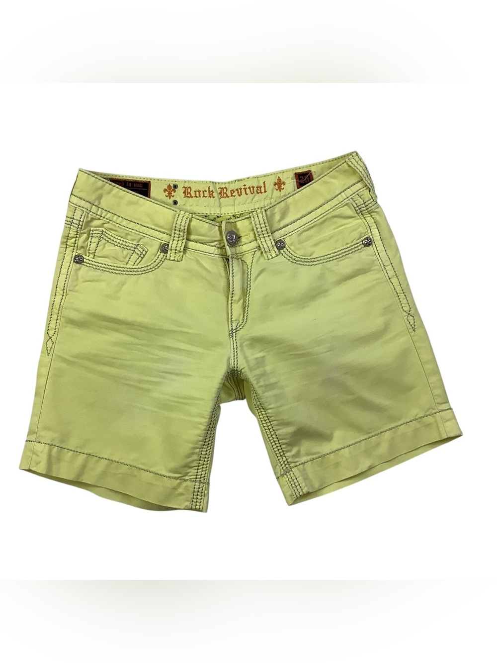 Rock Revival Yellow Shorts Size 26